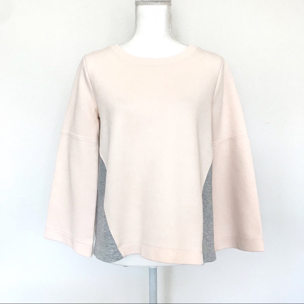 Ann Taylor Color-block Bell Sleeves Sweater